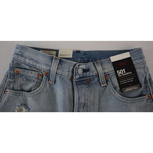 Levi's 501 '93 Men's Sz 28 Blue Paint By Numbers Cutoff 7" Denim Jean Shorts $70 - Picture 3 of 7